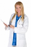 Female Doctor Holding A Tablet