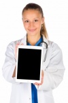 Female Doctor With A Tablet