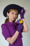 Girl In A Hat, Portrait, Purple