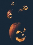 Halloween Pumpkins At Night