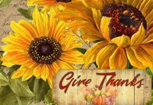 Vintage Thanksgiving Sunflowers