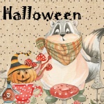 Halloween Racoon And Jack-o-lantern
