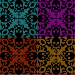 Kaleidoscope Grid Of Skulls