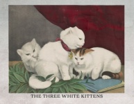 The Three White Kittens Painting