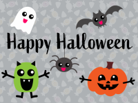 Happy Halloween Characters Card