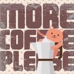 Cat Coffee Poster