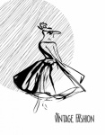 1950 Vintage Woman Fashion Poster