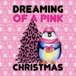 Pink Christmas Penguin Illustration