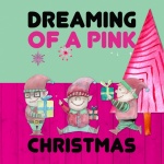 Pink Christmas Elves Illustration