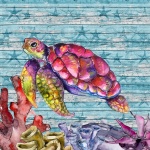 Sea Turtle Watercolor Illustration