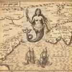 Vintage Old World Map Mermaid