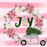 Pink Joy Christmas Wreath VW