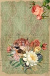 Vintage Floral Bird Poster