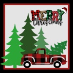 Christmas Truck Plaid Greeting