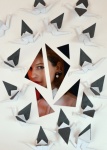 Origami, Paper, Woman, Portrait