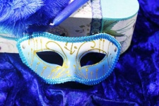 Ornate Turquoise And White Mask