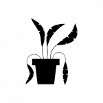 Potted Leafy Plant Silhouette