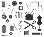 Sewing Accessories Clipart Set