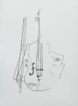 Violin, Music, Notes, Bow, Painting