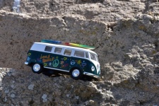 VW Bus On Rocks