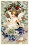 Christmas Card Angel Vintage