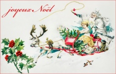 Christmas Card Vintage Reindeer Old