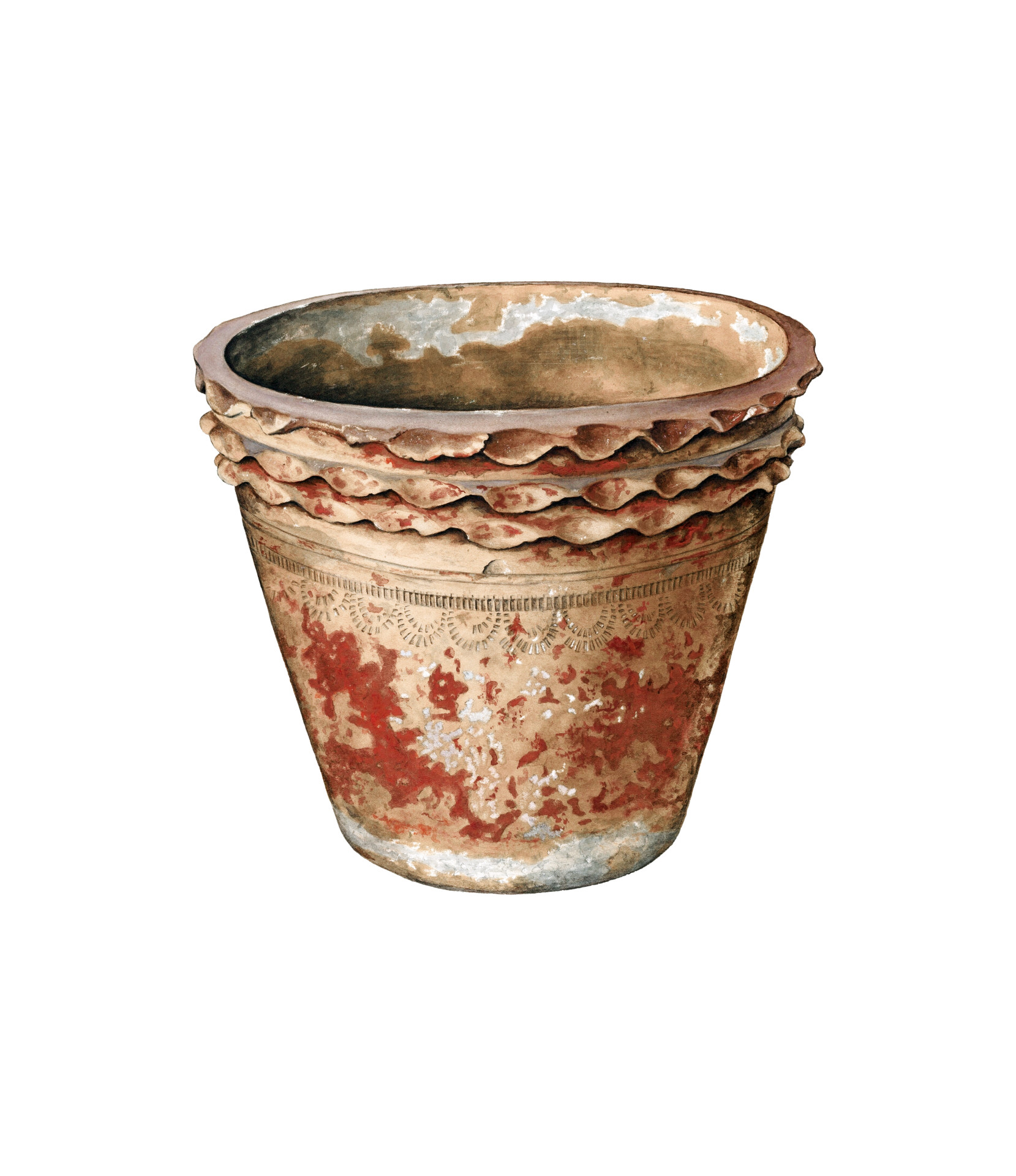 Flowerpot Clay Pot Pot Ceramic Vintage Clipart Sticker Painted With Transparent Background Illustration Illustration