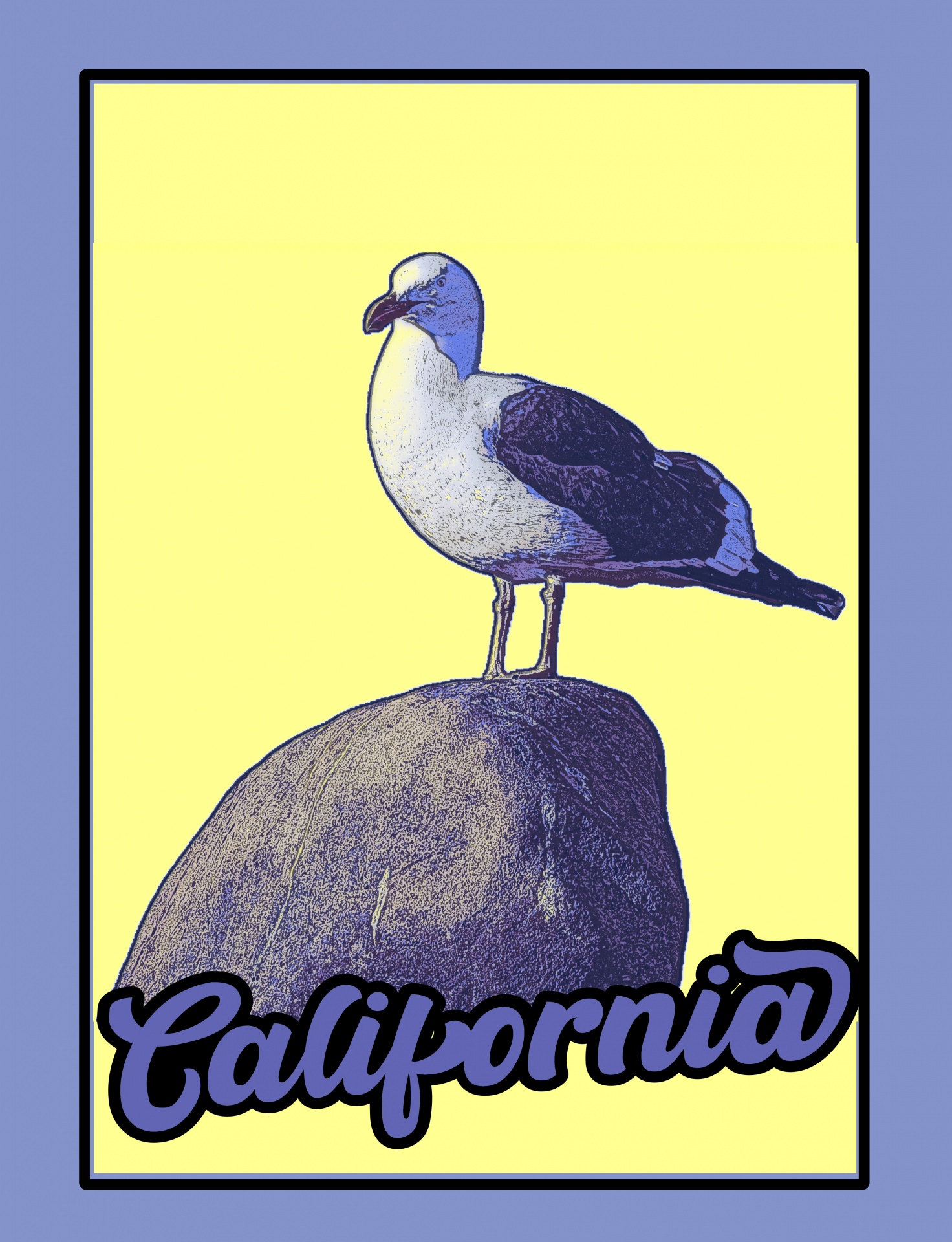 California Travel Poster Seagull