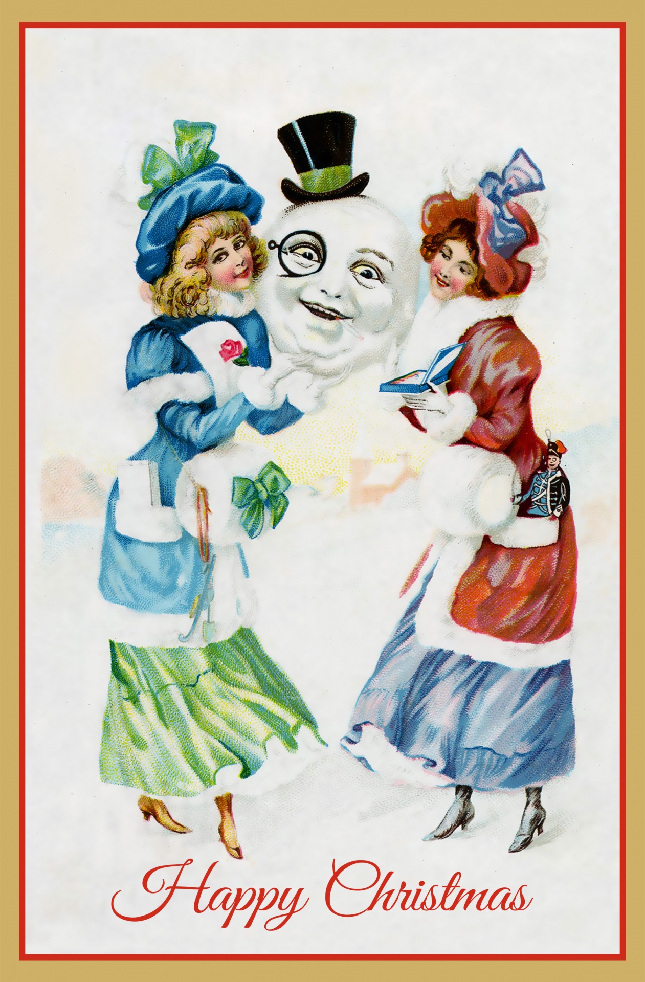 Christmas Vintage Snowman Card