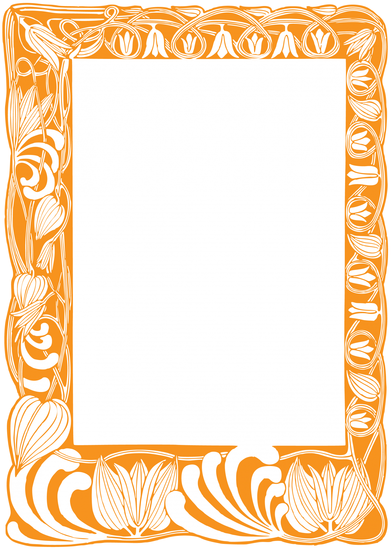Floral Frame Orange Clipart