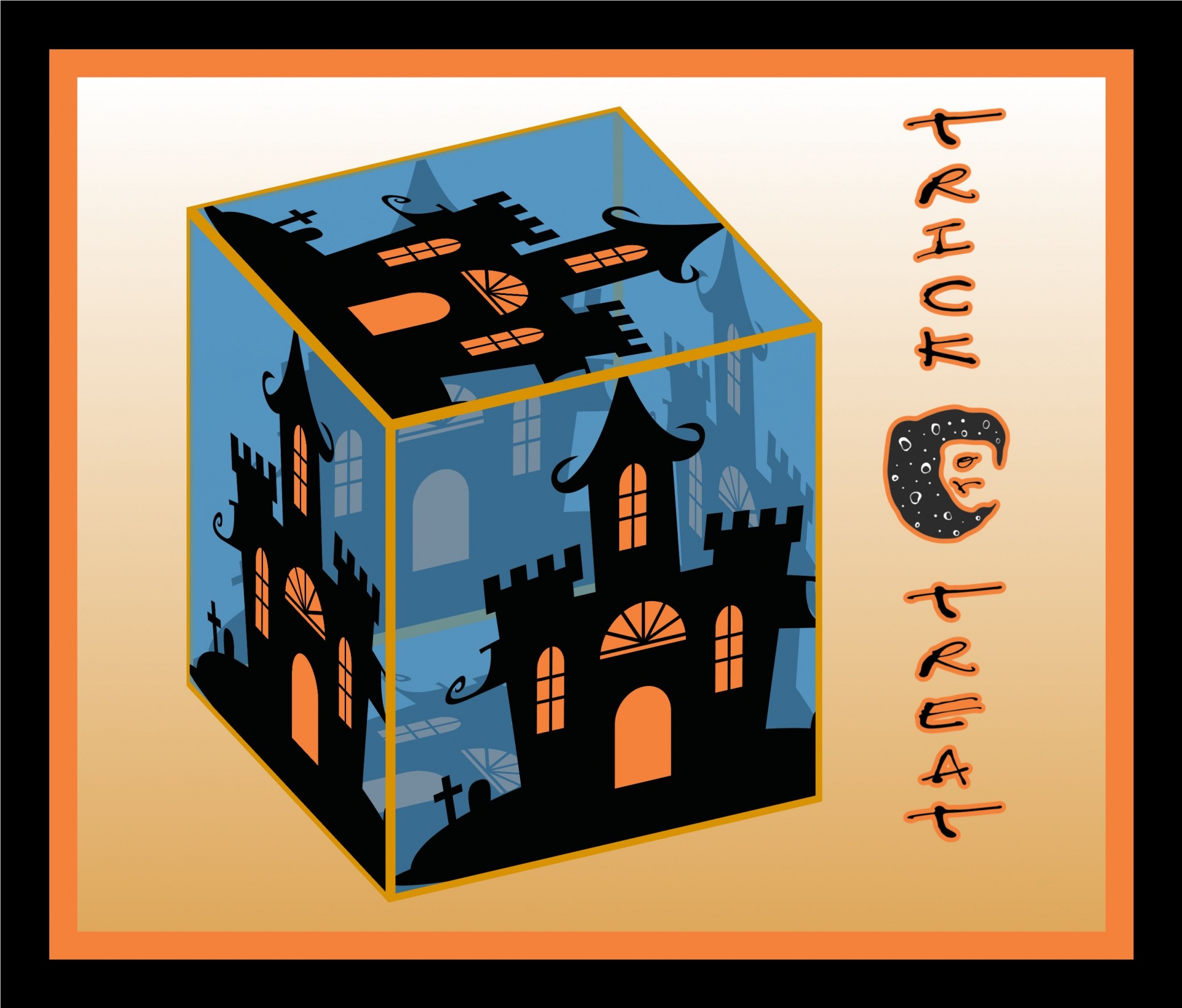 Halloween Haunted House Cube