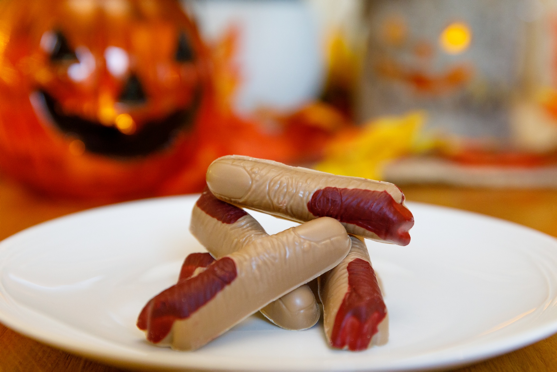 Chocolate severed fingers for Halloween