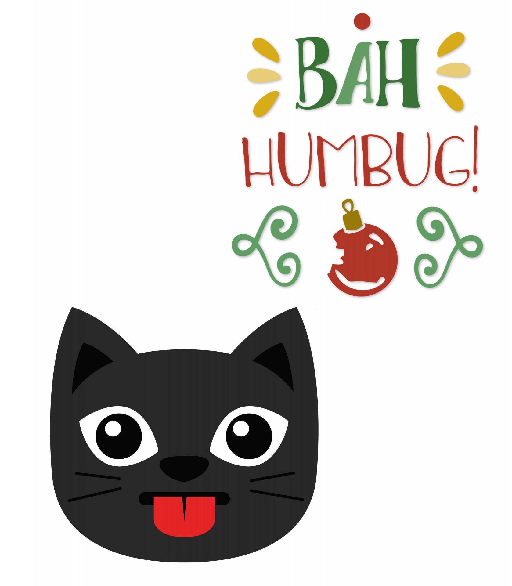 Bah Humbug Christmas Cat