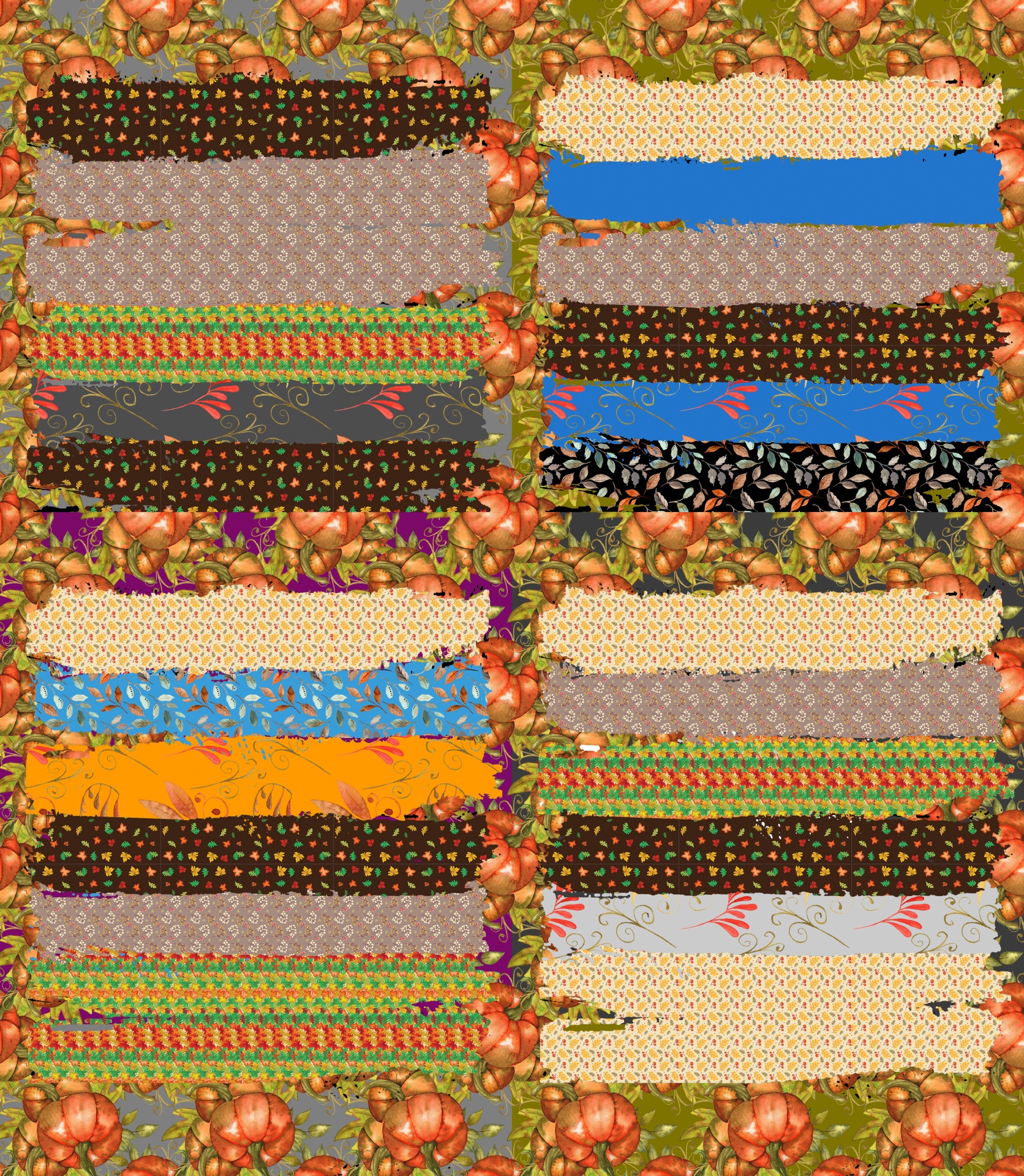 Autumn Fabric Strips Background