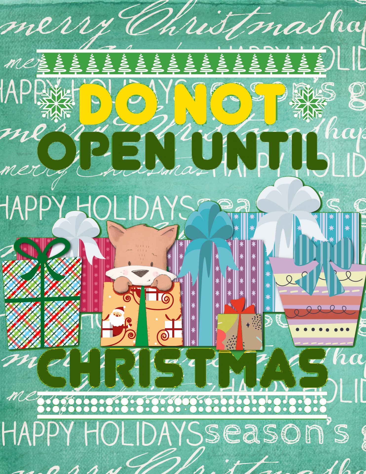 Christmas Cat Gift Poster