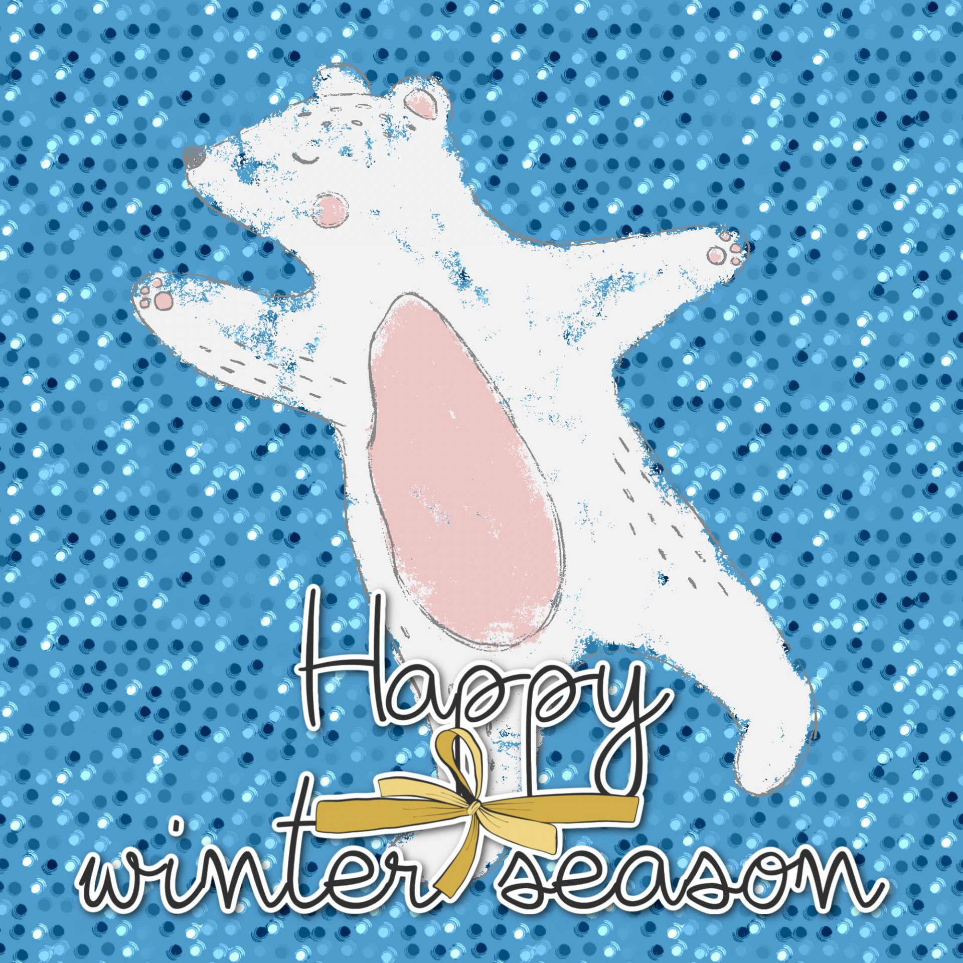 cute bear cartoon with Happy Winter Season Greeting