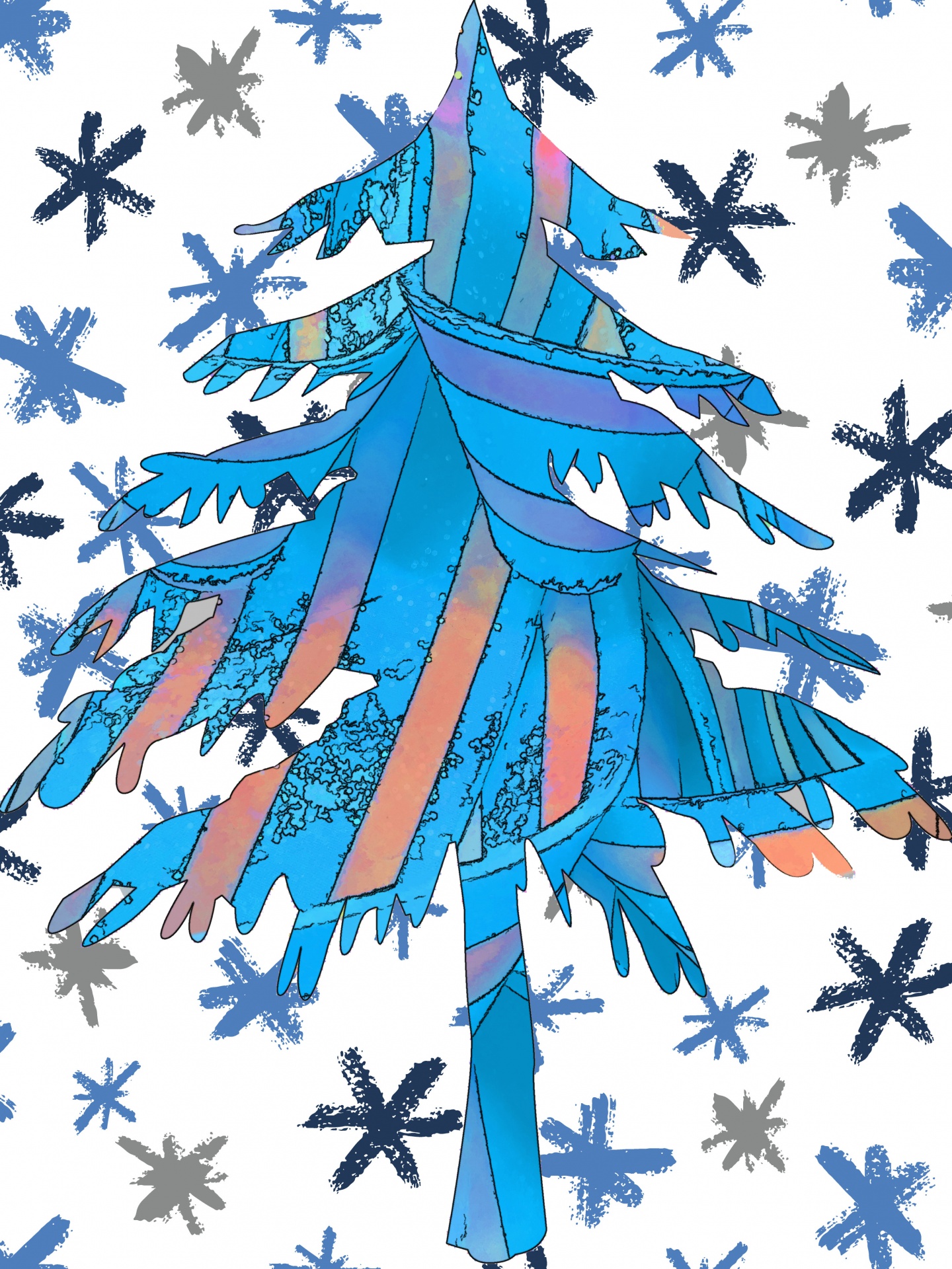 Contemporary Christmas Tree In Blue