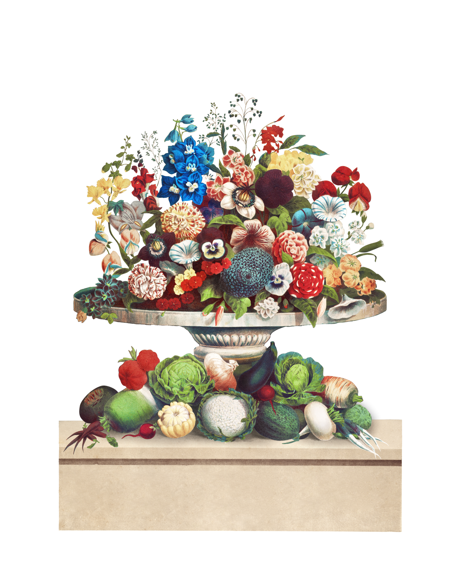 Fruits fruits vegetables salad assortment in ceramic bowl on marble table clipart with transparent background png vintage art old antique painting drawing colorful element cut out from a public domain illustration isolated sticker