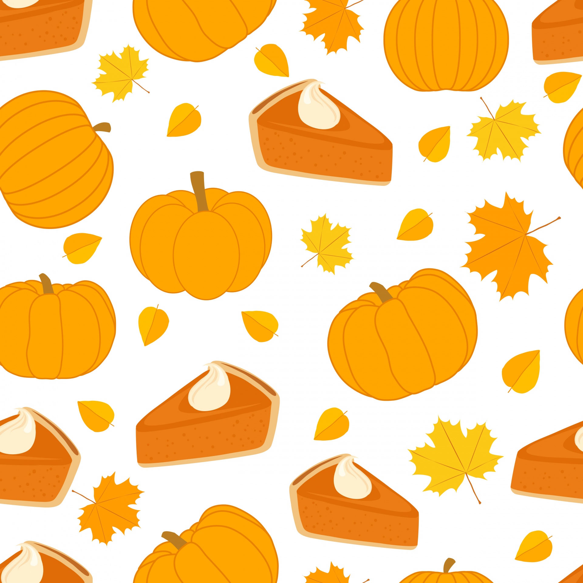 Pumpkins Wallpaper Pattern Backdrop