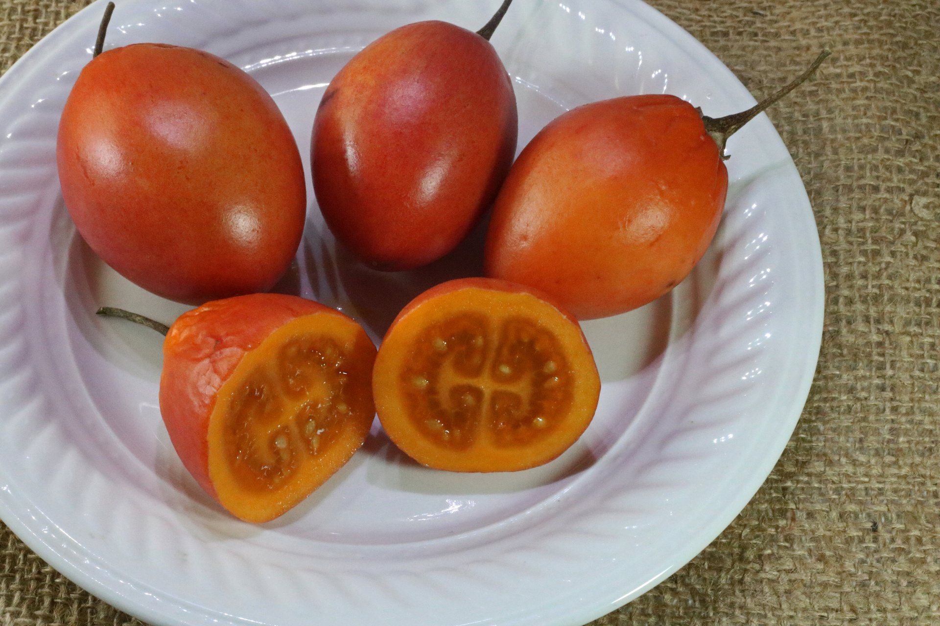 Red Ripe Tree Tomato Fruit Halved