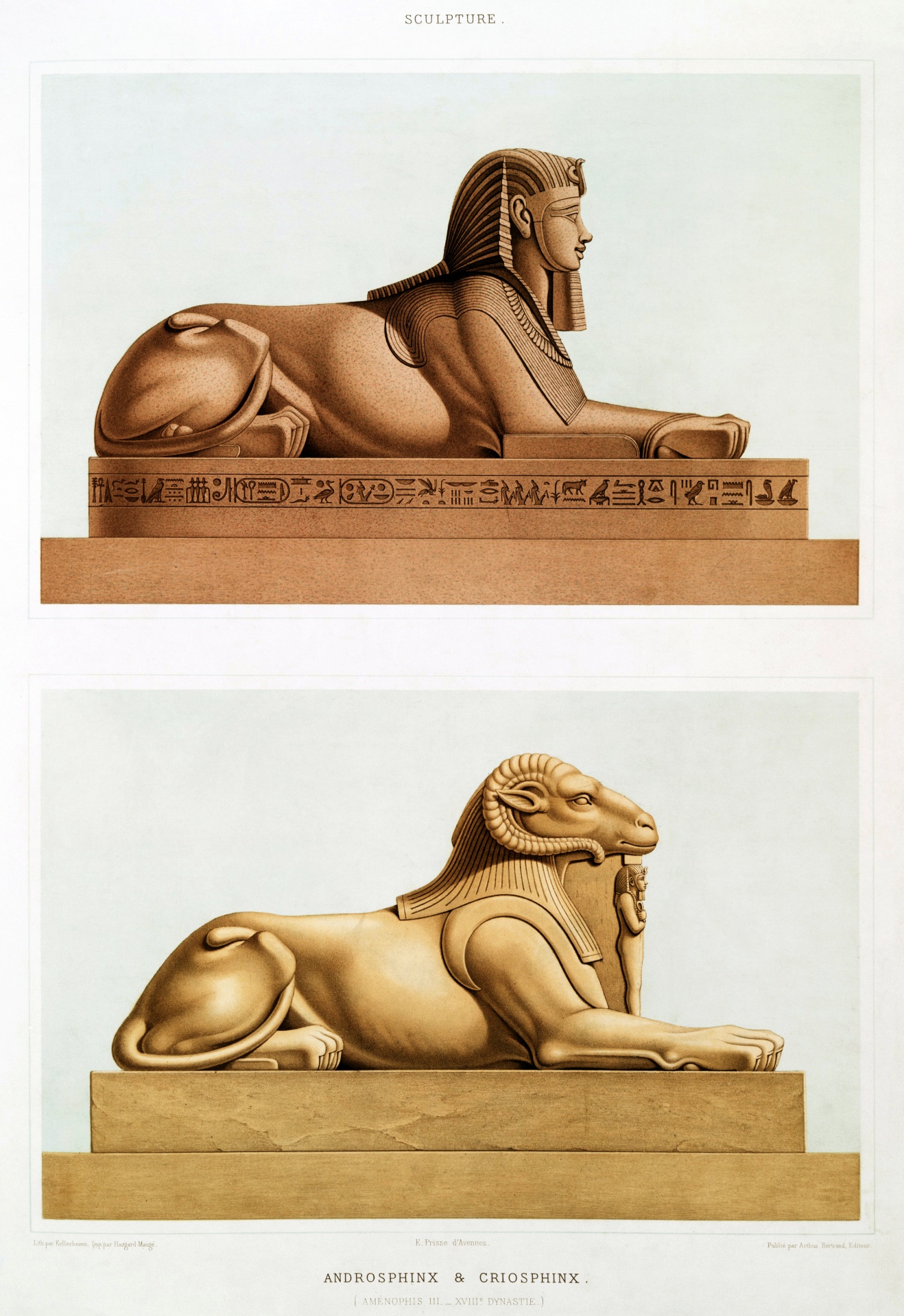 Sculpture Androsphinx Criosphinc Old