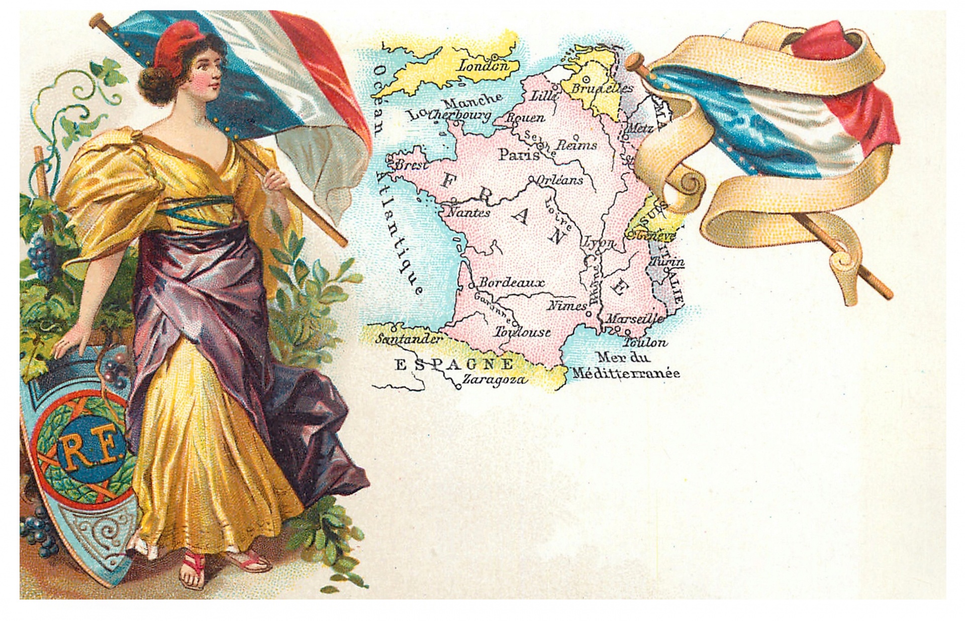 France Vintage Map