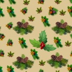 Christmas Plants Pattern Background