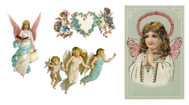Clipart Vintage Angels Christmas