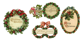 Clipart Vintage Wreath Christmas