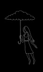 Cloud, Girl, Umbrella, Sweet