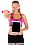Fit Woman With A Tablet