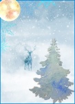 Winter Deer Christmas Watercolor