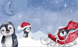 Christmas Penguin Sleigh