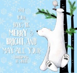 Christmas White Bear Greeting Card